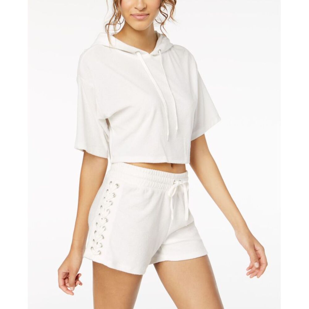 Material Girl Juniors Hooded Crop Top